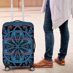 Basotho Blanket Luggage Cover Lesotho Kharetsa Seanamarena Heritage - Blue - African Pride