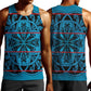 Basotho Blanket Men Tank Top Lesotho Kharetsa Seanamarena Heritage - Blue - African Pride