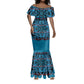 Basotho Blanket Mermaid Dress Lesotho Kharetsa Seanamarena Heritage - Blue - African Pride