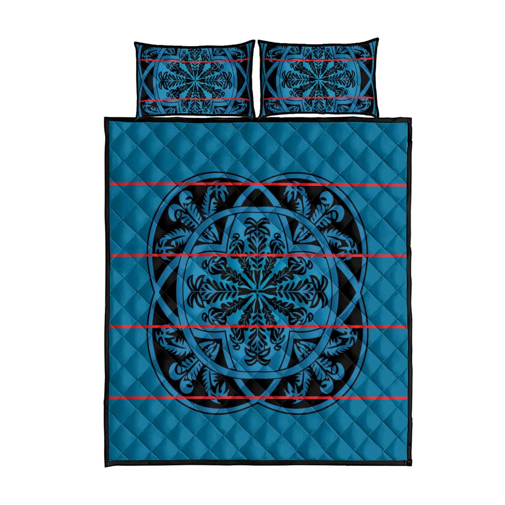 Basotho Blanket Quilt Bed Set Lesotho Kharetsa Seanamarena Heritage - Blue - African Pride