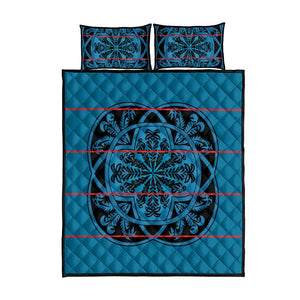 Basotho Blanket Quilt Bed Set Lesotho Kharetsa Seanamarena Heritage - Blue - African Pride