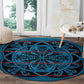 Basotho Blanket Round Carpet Lesotho Kharetsa Seanamarena Heritage - Blue - African Pride