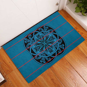 Basotho Blanket Rubber Doormat Lesotho Kharetsa Seanamarena Heritage - Blue - African Pride