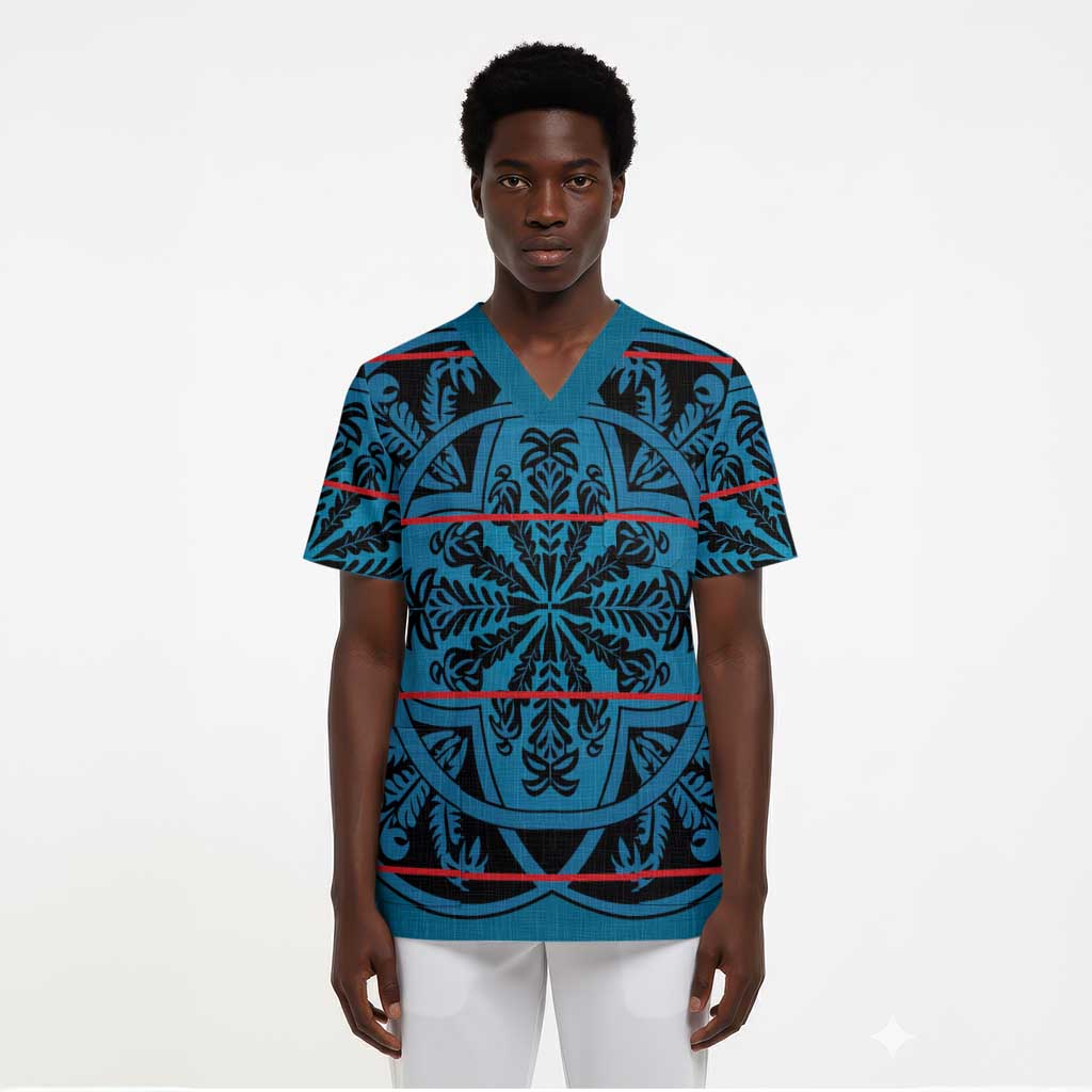 Lesotho Seanamarena - Kharetsa Scrub Top Basotho Traditional Blanket Style - African Pride