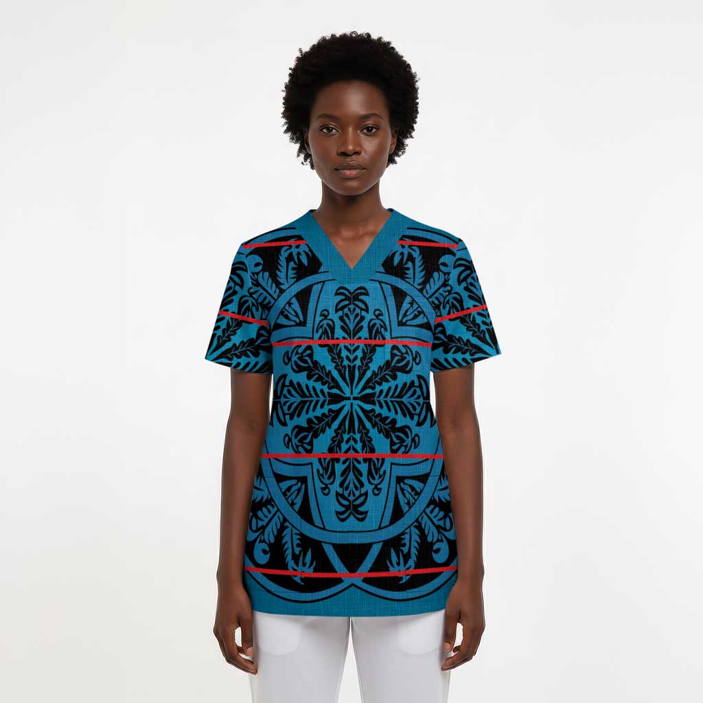 Lesotho Seanamarena - Kharetsa Scrub Top Basotho Traditional Blanket Style - African Pride