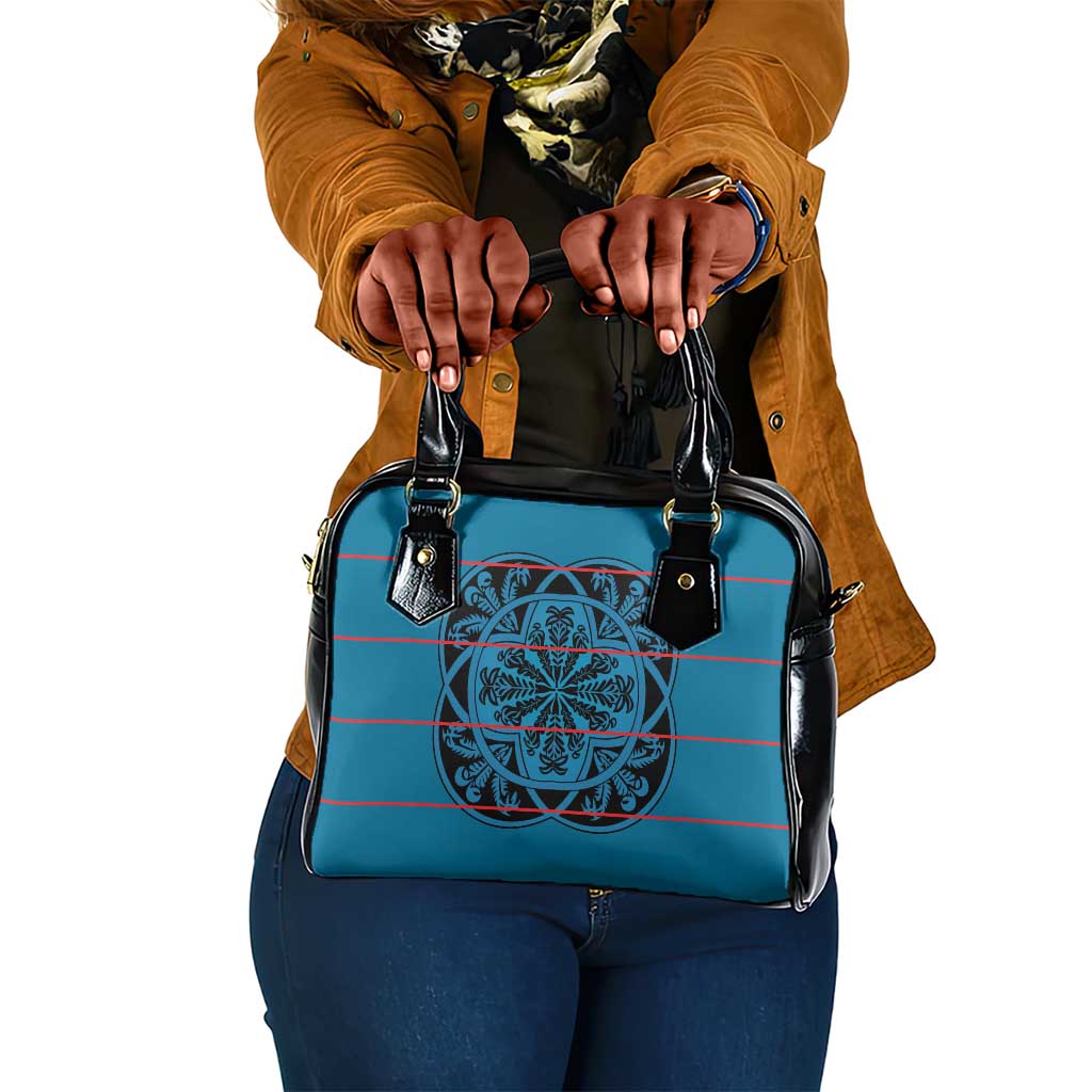 Basotho Blanket Shoulder Handbag Lesotho Kharetsa Seanamarena Heritage - Blue - African Pride