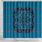 Basotho Blanket Shower Curtain Lesotho Kharetsa Seanamarena Heritage - Blue - African Pride
