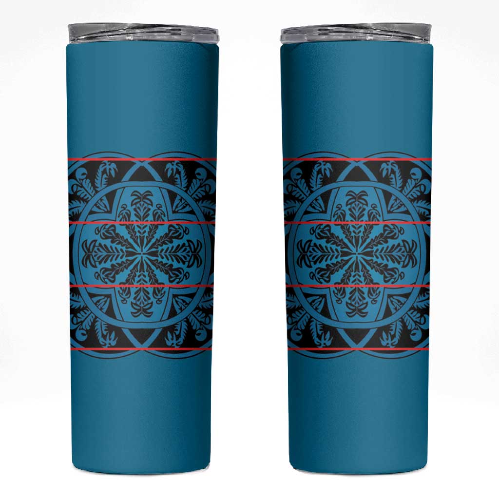 Basotho Blanket Skinny Tumbler Lesotho Kharetsa Seanamarena Heritage - Blue - African Pride
