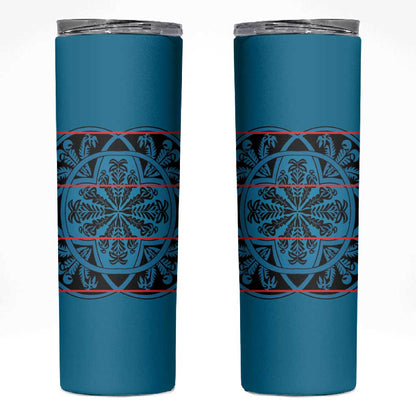 Basotho Blanket Skinny Tumbler Lesotho Kharetsa Seanamarena Heritage - Blue - African Pride