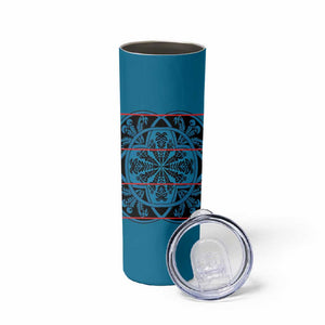 Basotho Blanket Skinny Tumbler Lesotho Kharetsa Seanamarena Heritage - Blue - African Pride