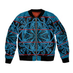 Basotho Blanket Sleeve Zip Bomber Jacket Lesotho Kharetsa Seanamarena Heritage - Blue - African Pride