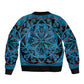 Basotho Blanket Sleeve Zip Bomber Jacket Lesotho Kharetsa Seanamarena Heritage - Blue - African Pride