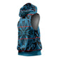 Basotho Blanket Sleeveless Hoodie Lesotho Kharetsa Seanamarena Heritage - Blue - African Pride