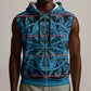 Basotho Blanket Sleeveless Zip Hoodie Lesotho Kharetsa Seanamarena Heritage - Blue - African Pride