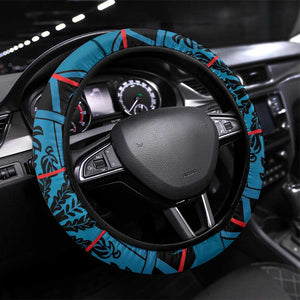 Basotho Blanket Steering Wheel Cover Lesotho Kharetsa Seanamarena Heritage - Blue - African Pride
