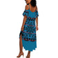Basotho Blanket Summer Maxi Dress Lesotho Kharetsa Seanamarena Heritage - Blue - African Pride
