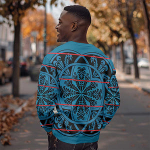 Basotho Blanket Sweatshirt Lesotho Kharetsa Seanamarena Heritage - Blue - African Pride