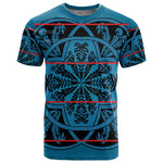 Basotho Blanket T shirt Lesotho Kharetsa Seanamarena Heritage - Blue - African Pride