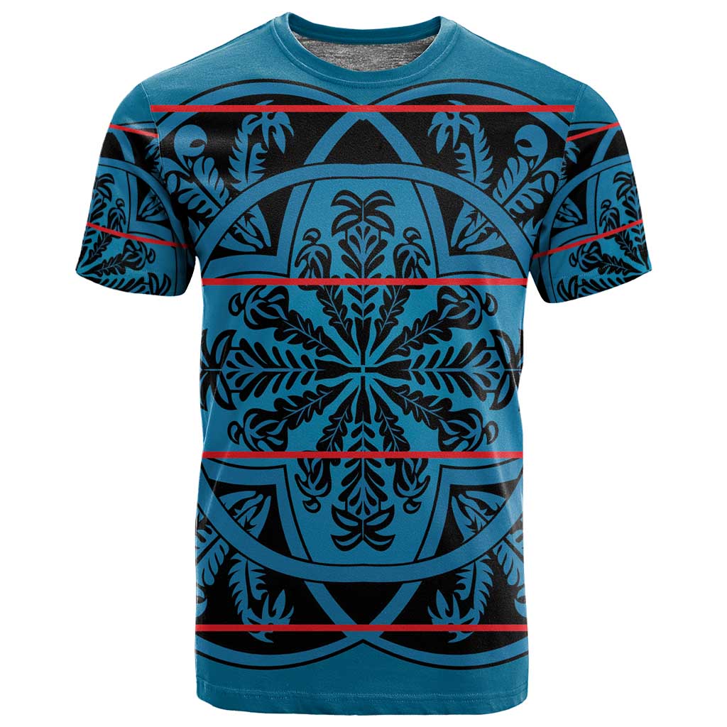 Basotho Blanket T shirt Lesotho Kharetsa Seanamarena Heritage - Blue - African Pride