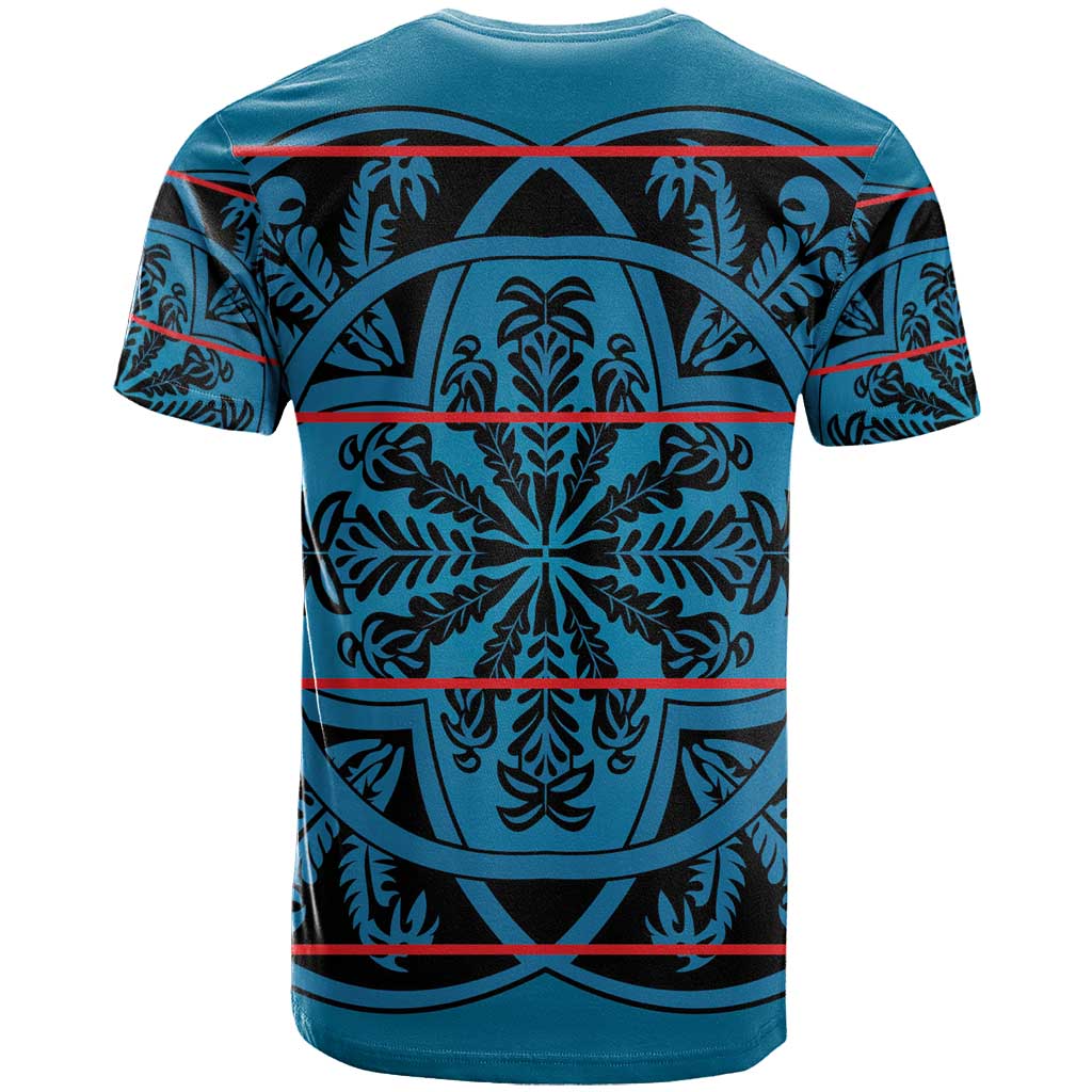 Basotho Blanket T shirt Lesotho Kharetsa Seanamarena Heritage - Blue - African Pride