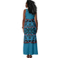 Basotho Blanket Tank Maxi Dress Lesotho Kharetsa Seanamarena Heritage - Blue - African Pride
