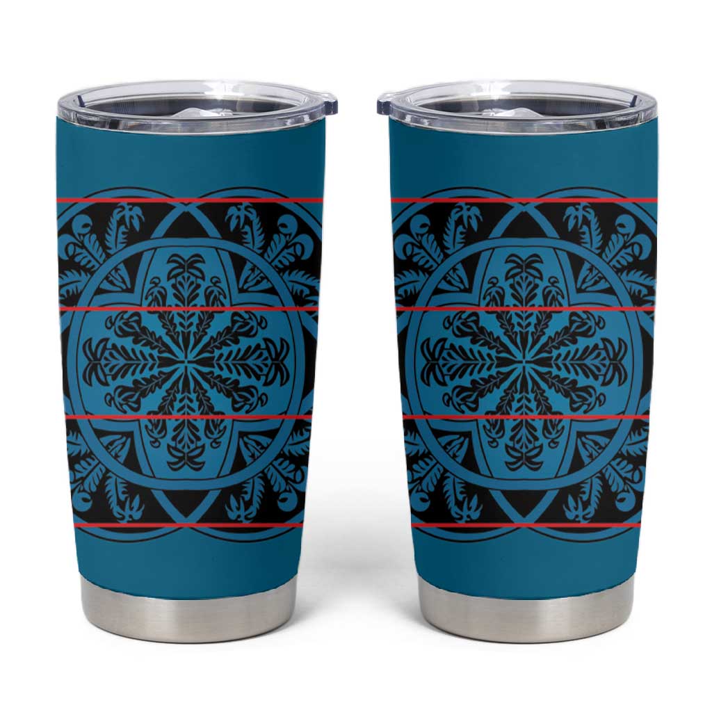 Basotho Blanket Tumbler Cup Lesotho Kharetsa Seanamarena Heritage - Blue - African Pride