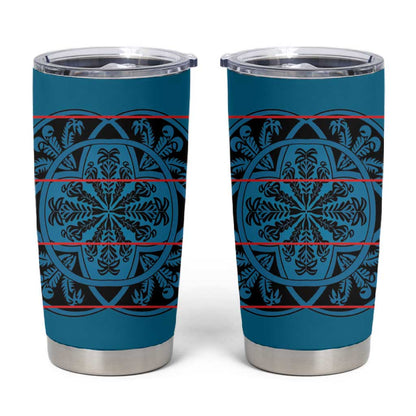 Basotho Blanket Tumbler Cup Lesotho Kharetsa Seanamarena Heritage - Blue - African Pride