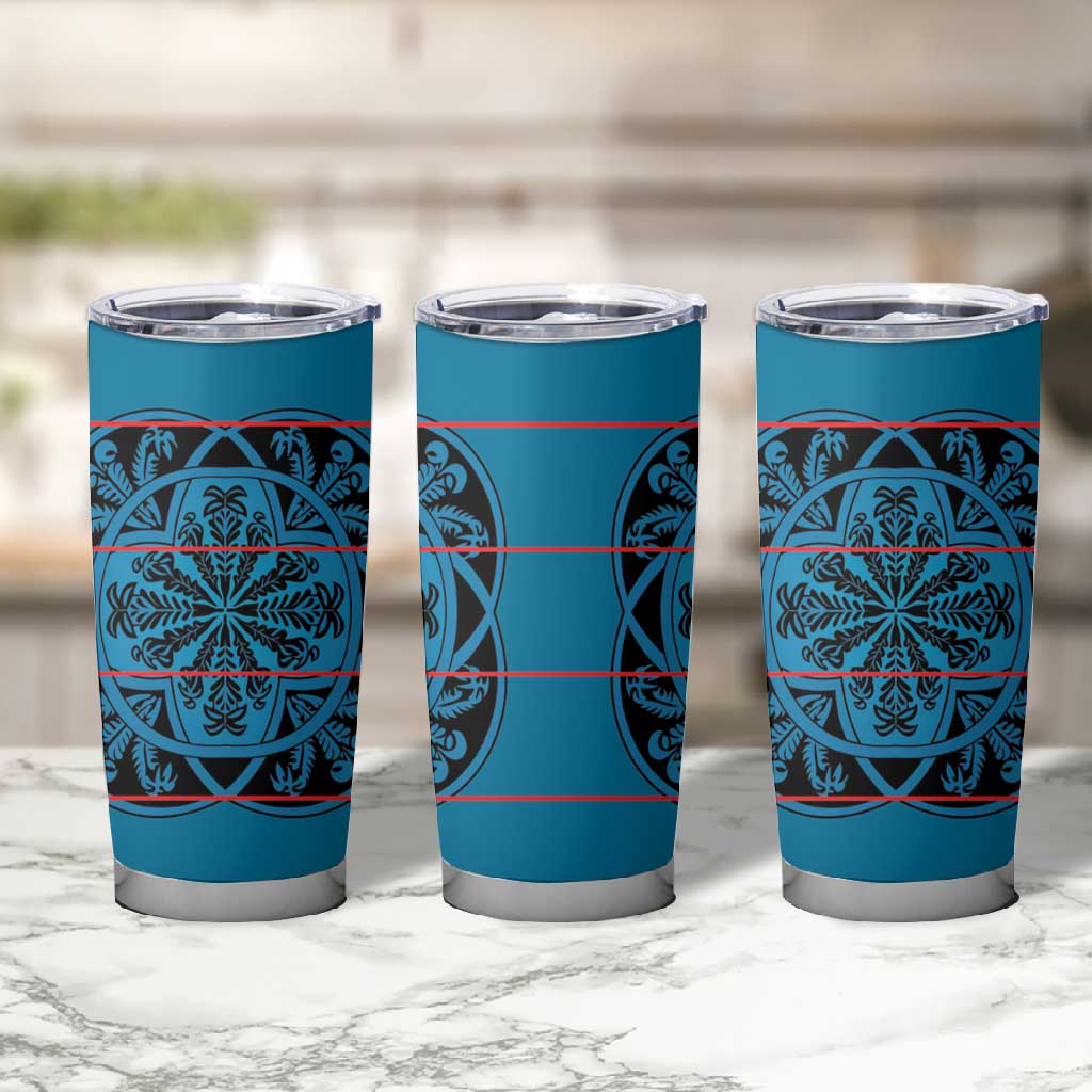 Basotho Blanket Tumbler Cup Lesotho Kharetsa Seanamarena Heritage - Blue - African Pride