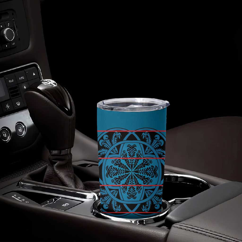 Basotho Blanket Tumbler Cup Lesotho Kharetsa Seanamarena Heritage - Blue - African Pride