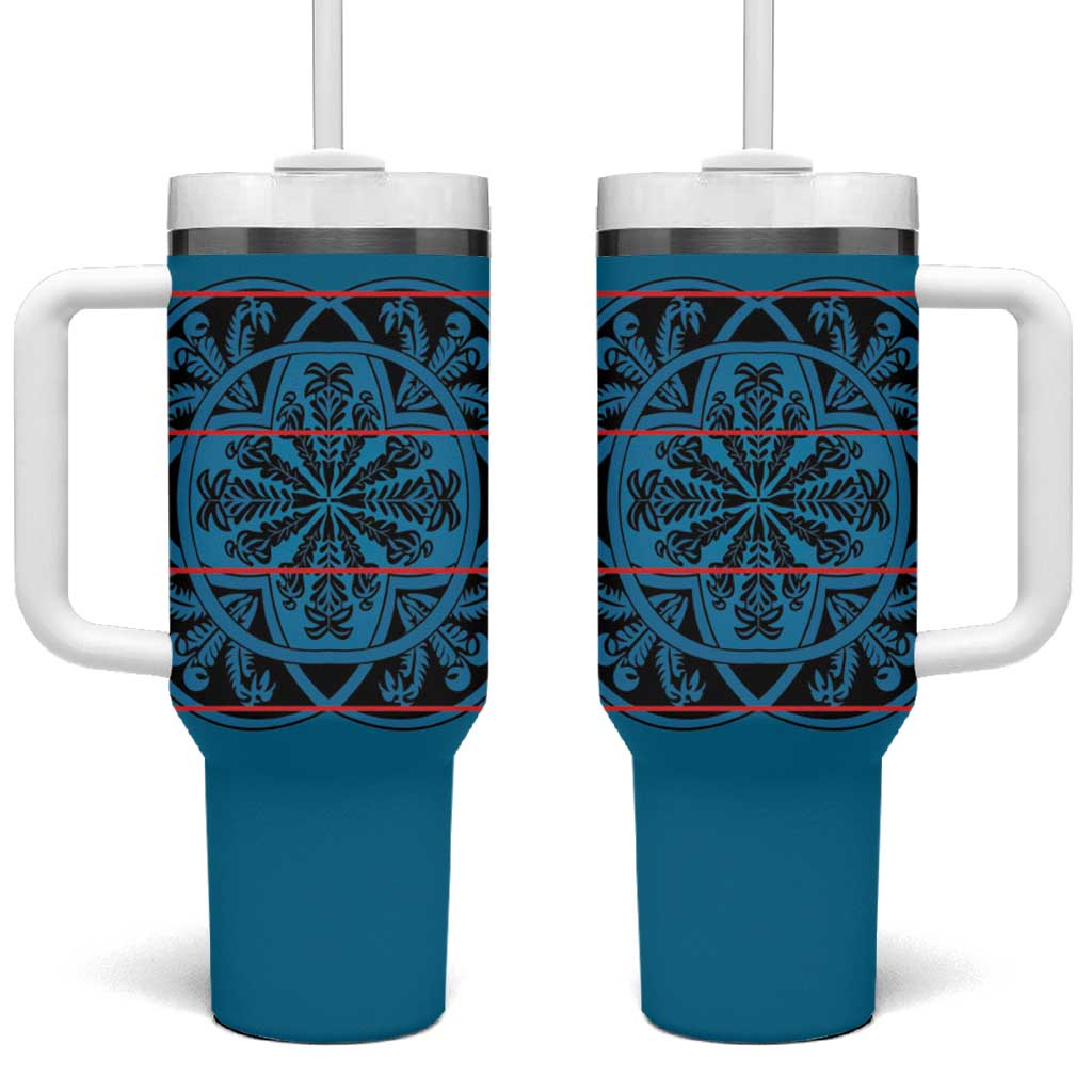Basotho Blanket Tumbler With Handle Lesotho Kharetsa Seanamarena Heritage - Blue - African Pride
