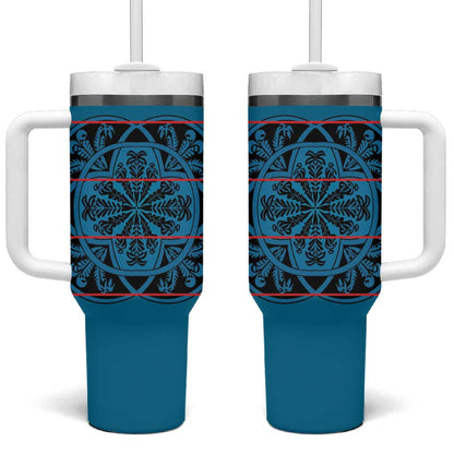 Basotho Blanket Tumbler With Handle Lesotho Kharetsa Seanamarena Heritage - Blue - African Pride