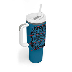 Basotho Blanket Tumbler With Handle Lesotho Kharetsa Seanamarena Heritage - Blue - African Pride