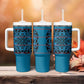 Basotho Blanket Tumbler With Handle Lesotho Kharetsa Seanamarena Heritage - Blue - African Pride
