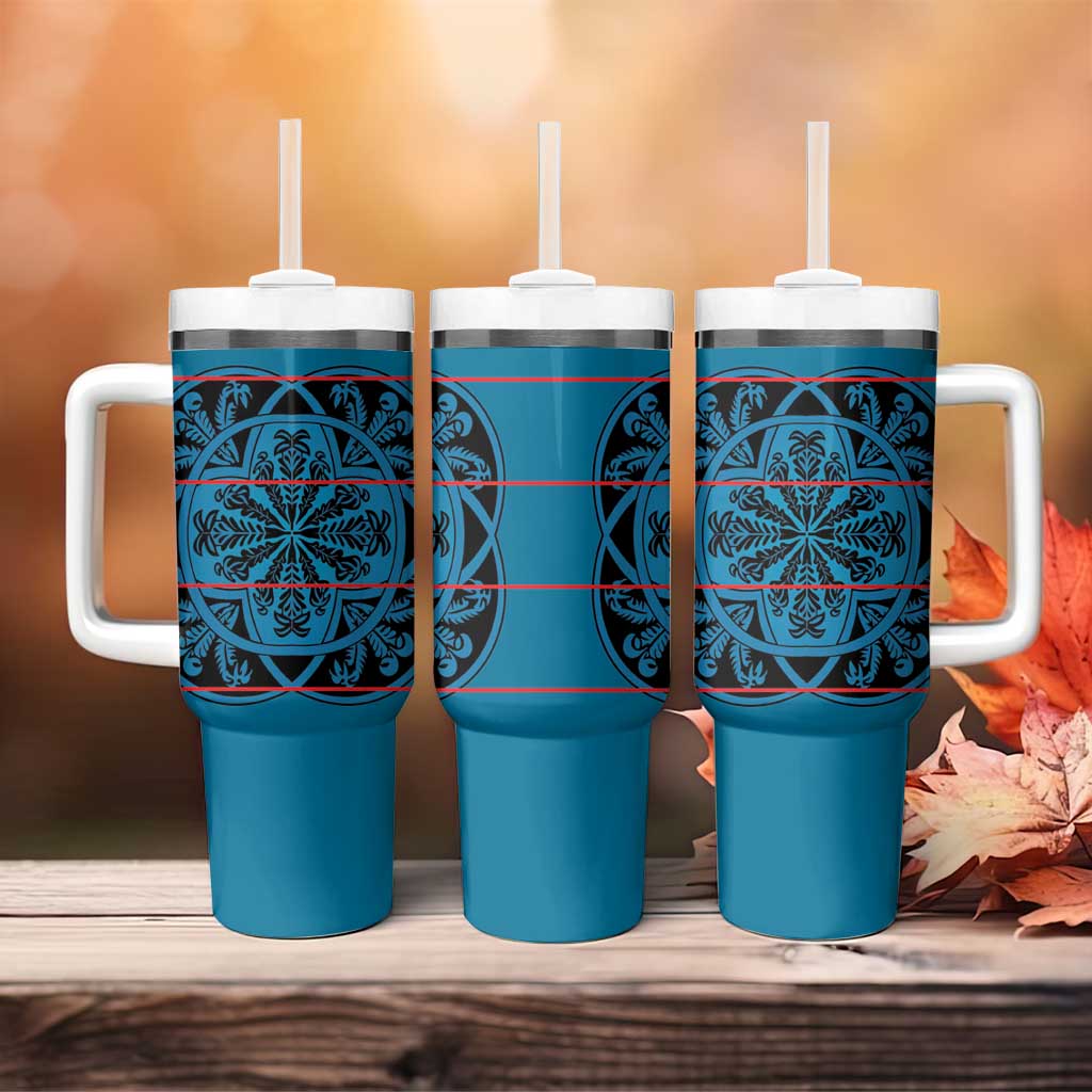 Basotho Blanket Tumbler With Handle Lesotho Kharetsa Seanamarena Heritage - Blue - African Pride