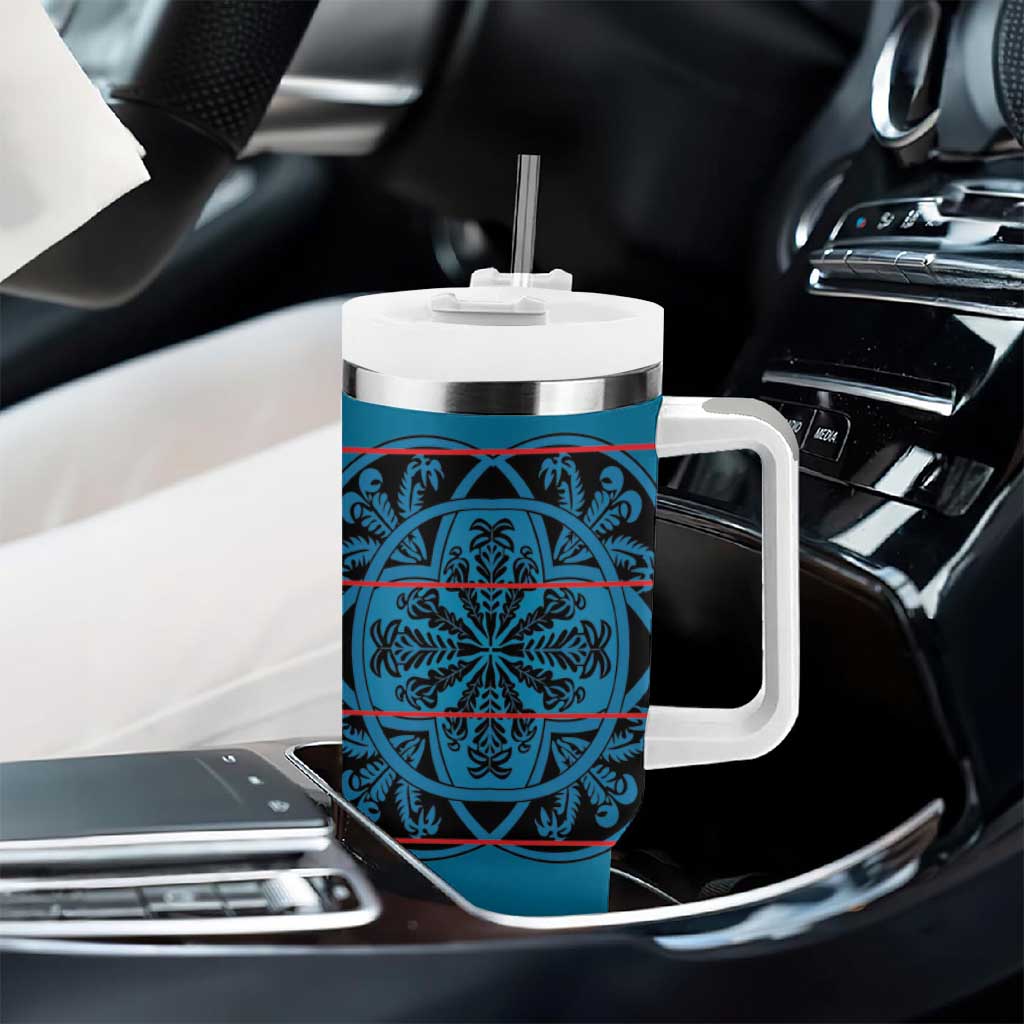 Basotho Blanket Tumbler With Handle Lesotho Kharetsa Seanamarena Heritage - Blue - African Pride