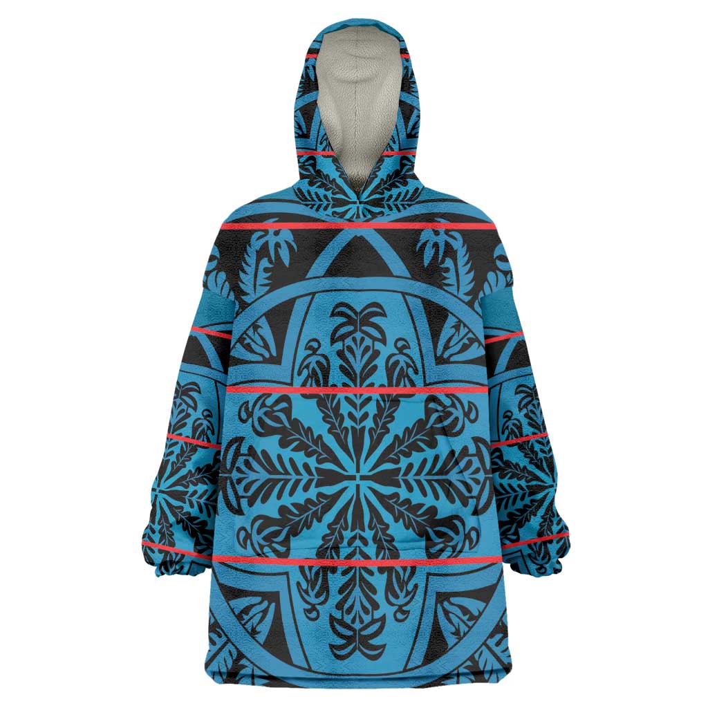 Basotho Blanket Wearable Blanket Hoodie Lesotho Kharetsa Seanamarena Heritage - Blue - African Pride