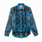 Basotho Blanket Women Casual Shirt Lesotho Kharetsa Seanamarena Heritage - Blue - African Pride