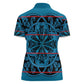 Basotho Blanket Women Polo Shirt Lesotho Kharetsa Seanamarena Heritage - Blue - African Pride