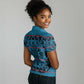 Basotho Blanket Women Polo Shirt Lesotho Kharetsa Seanamarena Heritage - Blue - African Pride