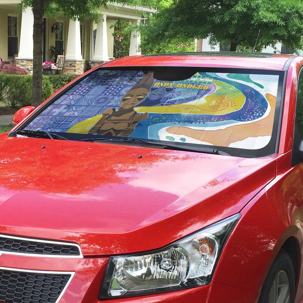 Nigeria Osun-Osogbo Festival Auto Sun Shade Oshun God - Yoruba Pattern