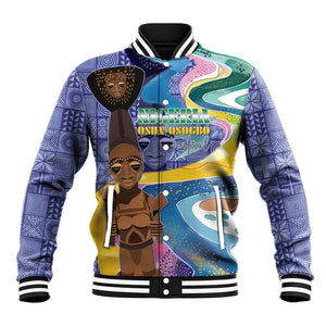Nigeria Osun-Osogbo Festival Baseball Jacket Oshun God - Yoruba Pattern - African Pride