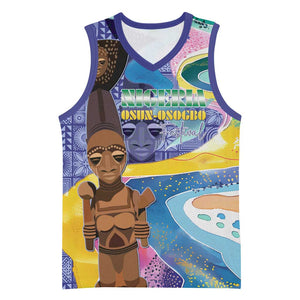 Nigeria Osun-Osogbo Festival Basketball Jersey Oshun God - Yoruba Pattern - African Pride