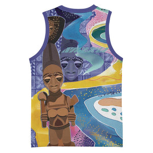 Nigeria Osun-Osogbo Festival Basketball Jersey Oshun God - Yoruba Pattern - African Pride