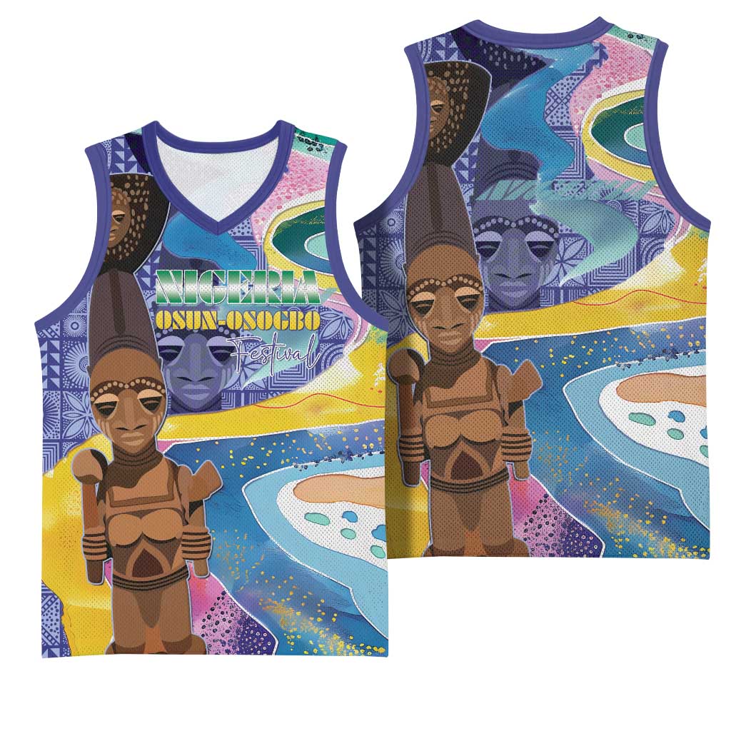 Nigeria Osun-Osogbo Festival Basketball Jersey Oshun God - Yoruba Pattern - African Pride
