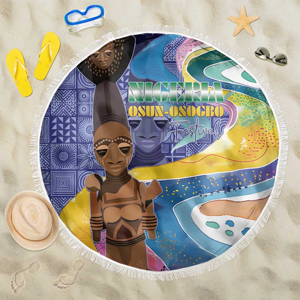 Nigeria Osun-Osogbo Festival Beach Blanket Oshun God - Yoruba Pattern - African Pride