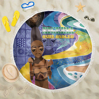 Nigeria Osun-Osogbo Festival Beach Blanket Oshun God - Yoruba Pattern - African Pride