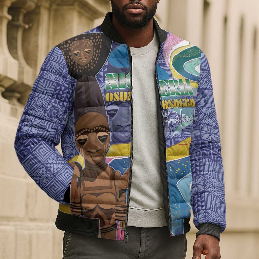 Nigeria Osun-Osogbo Festival Bomber Puffer Jacket Oshun God - Yoruba Pattern