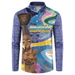 Nigeria Osun-Osogbo Festival Button Sweatshirt Oshun God - Yoruba Pattern
