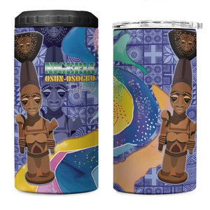 Nigeria Osun-Osogbo Festival 4 in 1 Can Cooler Tumbler Oshun God - Yoruba Pattern - African Pride
