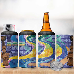 Nigeria Osun-Osogbo Festival 4 in 1 Can Cooler Tumbler Oshun God - Yoruba Pattern - African Pride